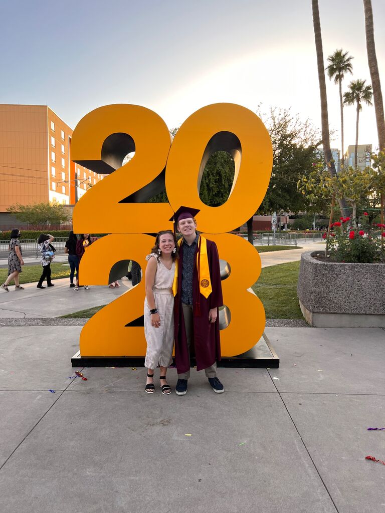 Cleo surprised Zach for his graduation.