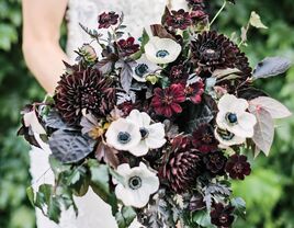 dark black and red bouquet