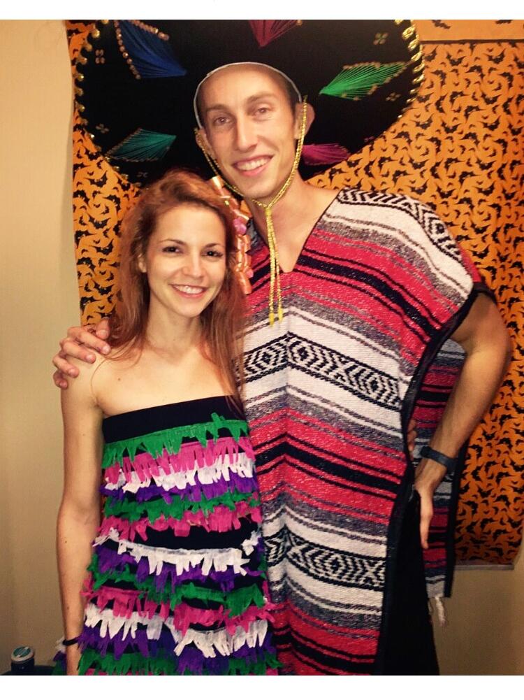 First photo together! We were both at the same Halloween party with (unplanned) coordinated Mexican-themed costumes