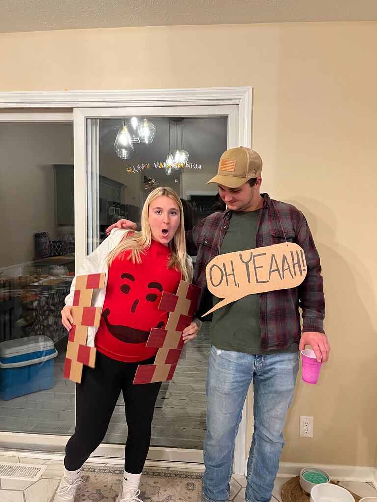 Oh, and we're having a baby! Kool-aid man was a fitting costume this year. 