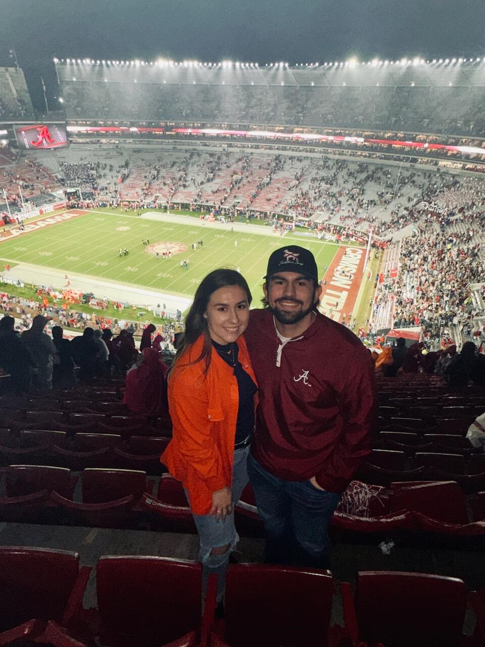 Our first Iron Bowl that we attended together... Alabama won!