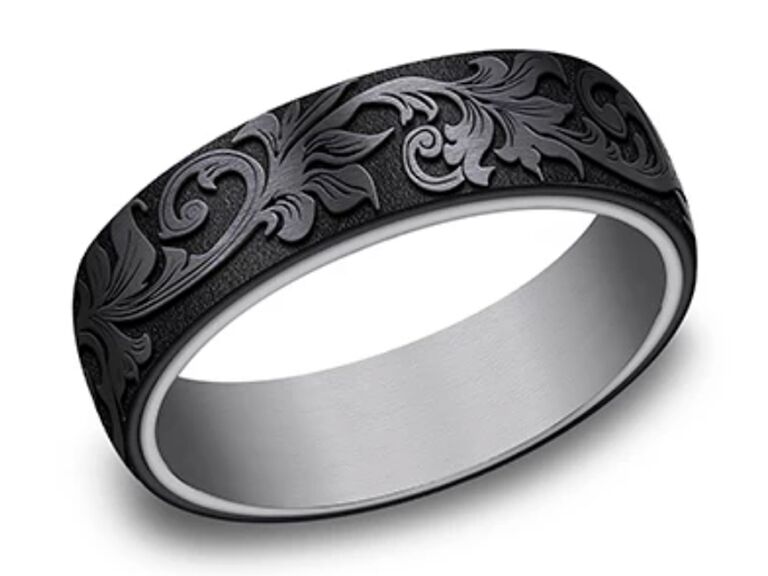Black Titanium Comfort Fit Design Wedding Band Cf68985bkt13 Wedding Bands From Massey Jewelers Lawrenceburg Tn