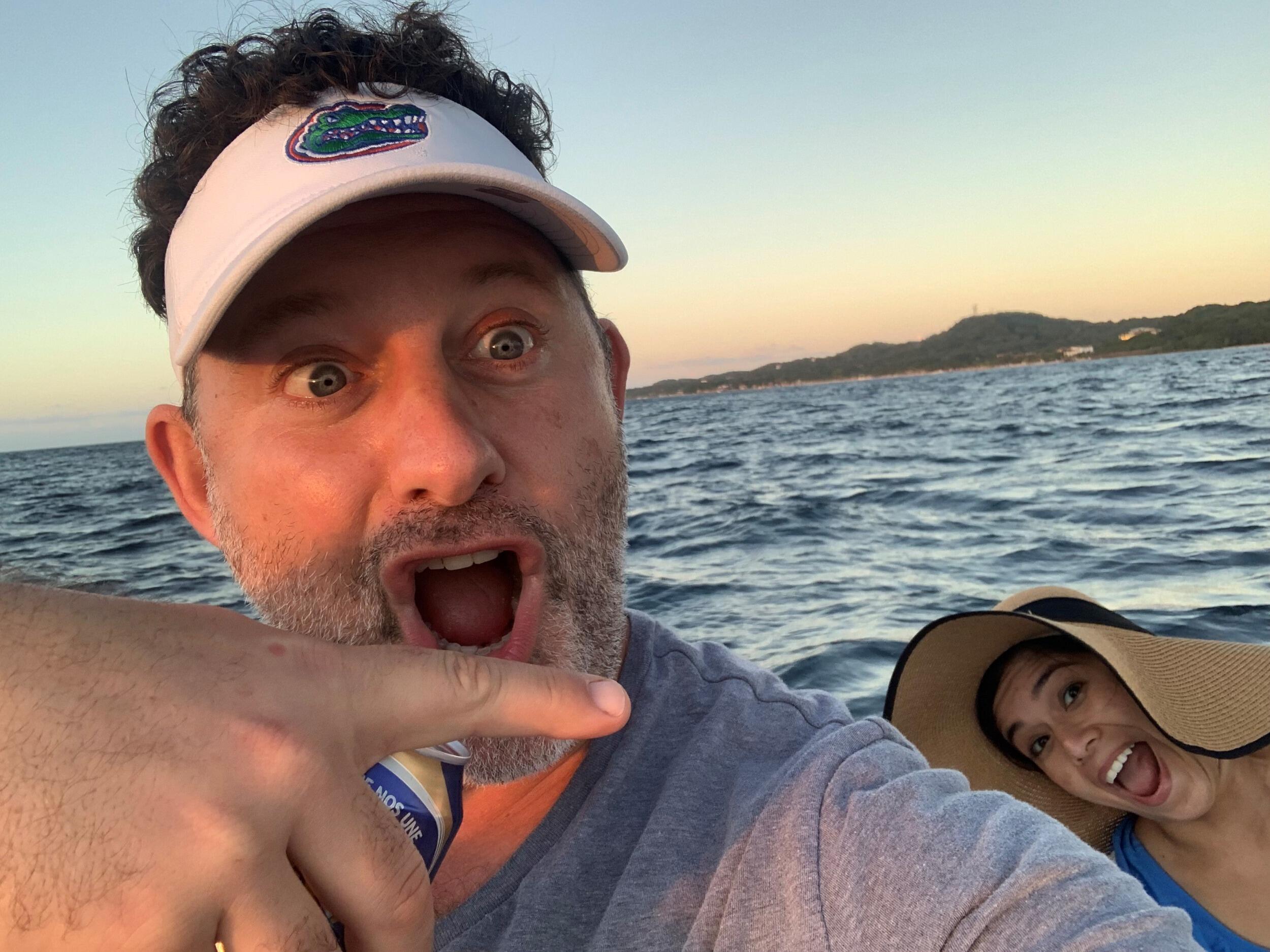 Wedding planning in Roatan -- she almost didn't make it :) 