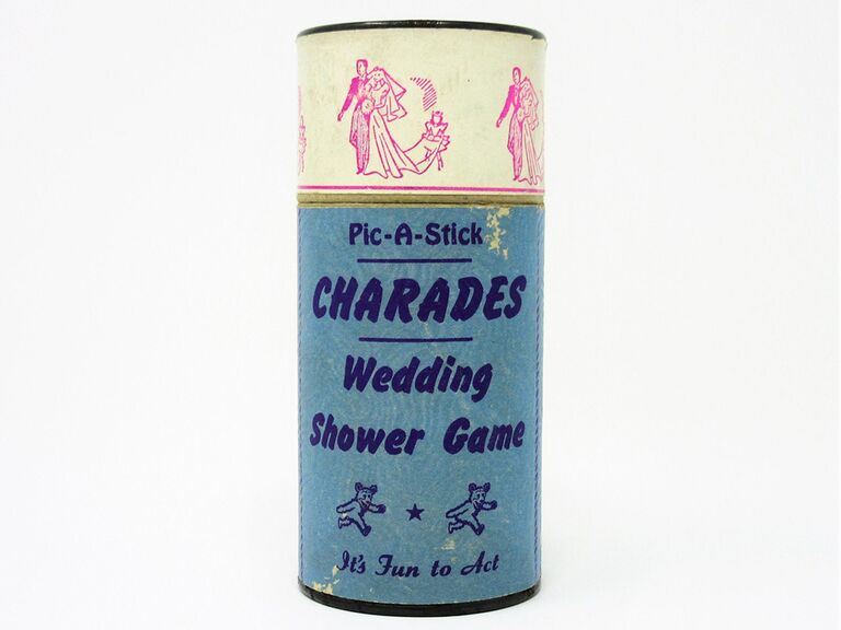 Charades wedding shower game in 50s design