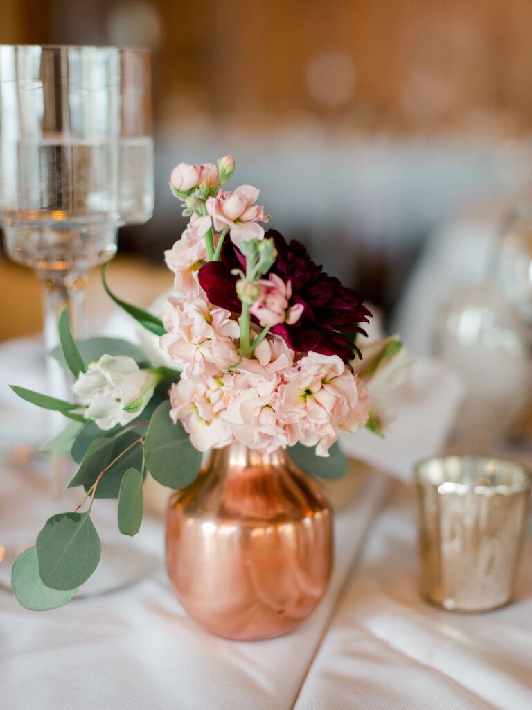 Wedding Centerpieces Rose Gold Vase