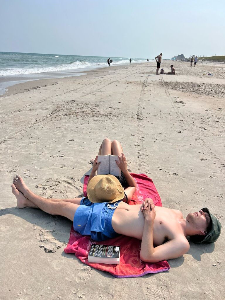 At the beach together one day before they got engaged!