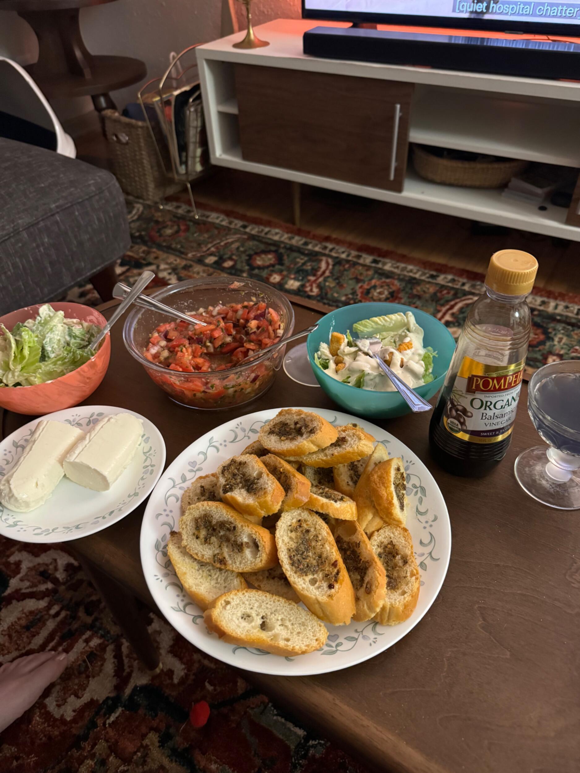 Our first meal in our new place.