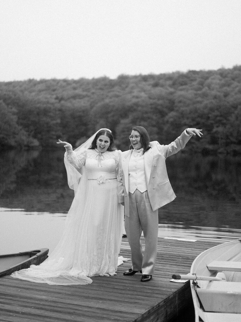Beanie Feldstein and Bonnie Chance wedding portrait