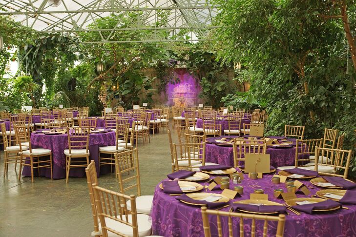 Purple Dining Tables Gold Accents