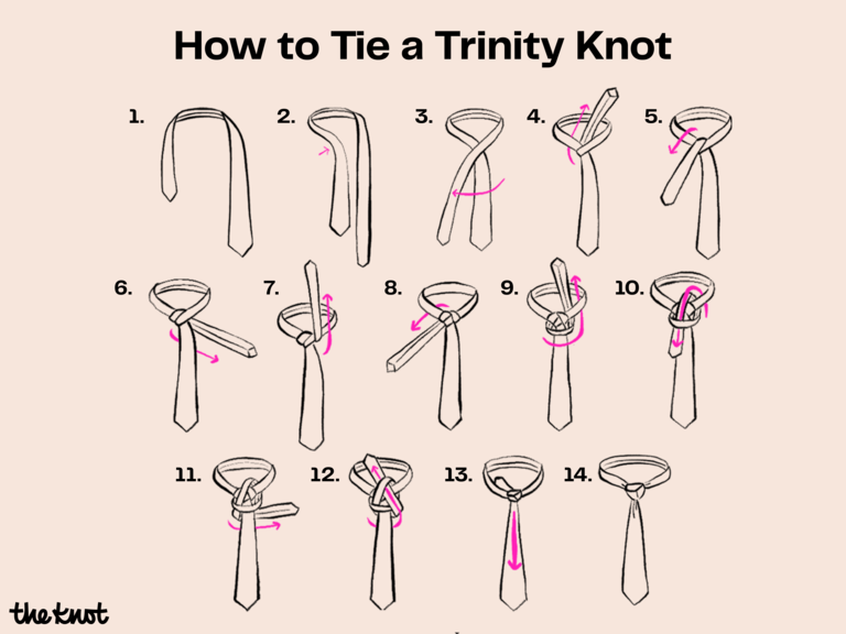 How to tie a trinity knot step-by-step graphic
