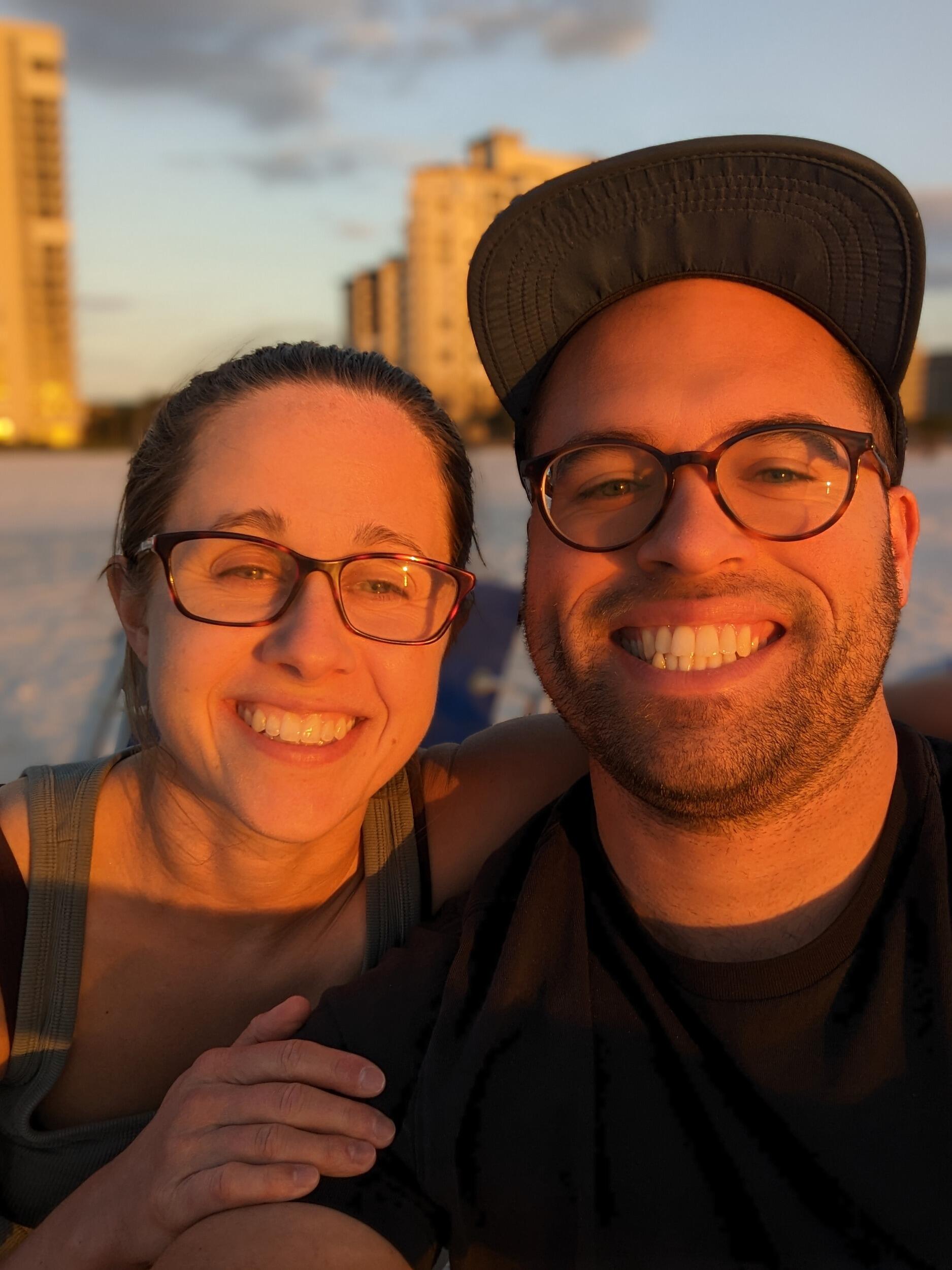 On the beach in Florida during another great trip with the Sanders Family. 