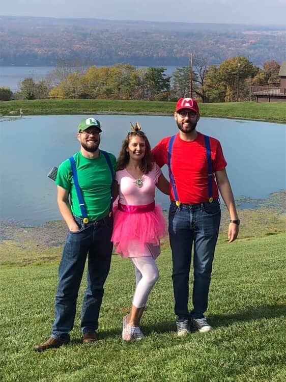 By October 2019, Austin and Jason had been dating for a little over two months. While they had friends in common, Austin and Jason met online and their first date was at The Range in Ithaca, New York. This photo comes from their first wine tour and features Jason's sister, Erica!