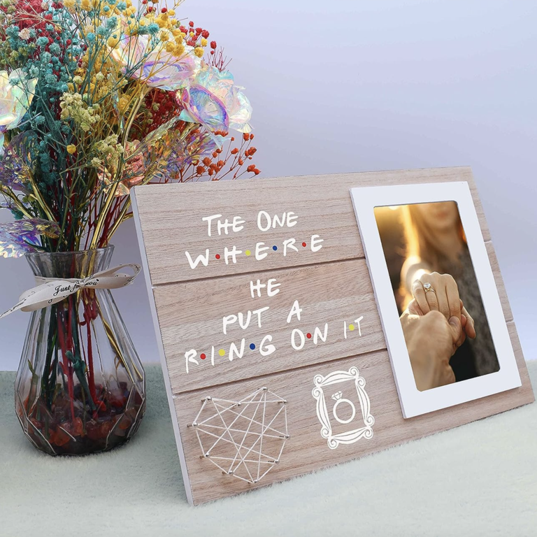 Friends TV show inspired wood engagement photo frame