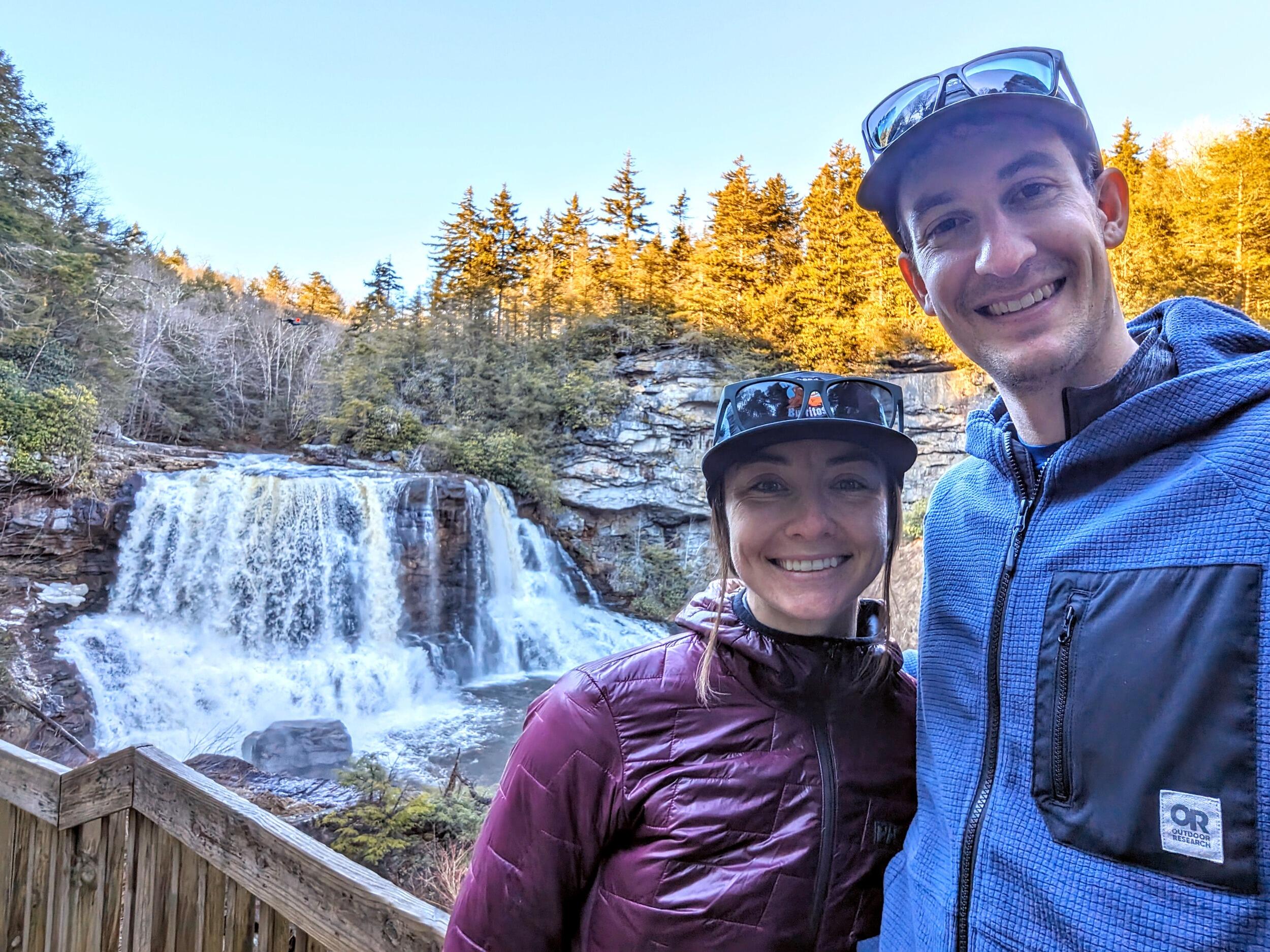 Exploring one of the many beautiful outdoor areas in WV, Black water falls State Park