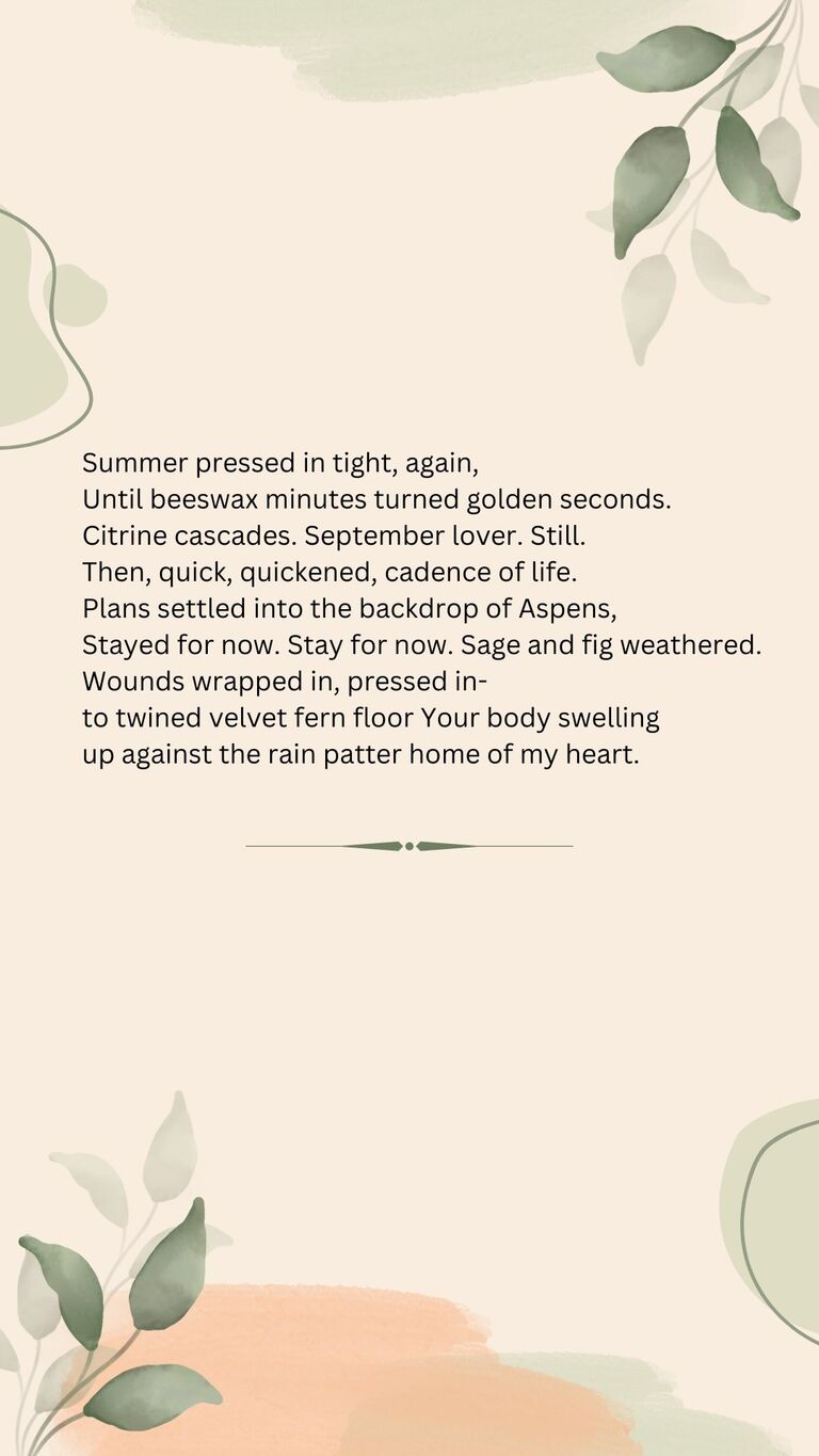 Poem by Amanda to Sage