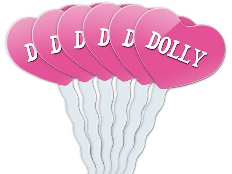 Dolly Heart Love Cupcake Picks Toppers