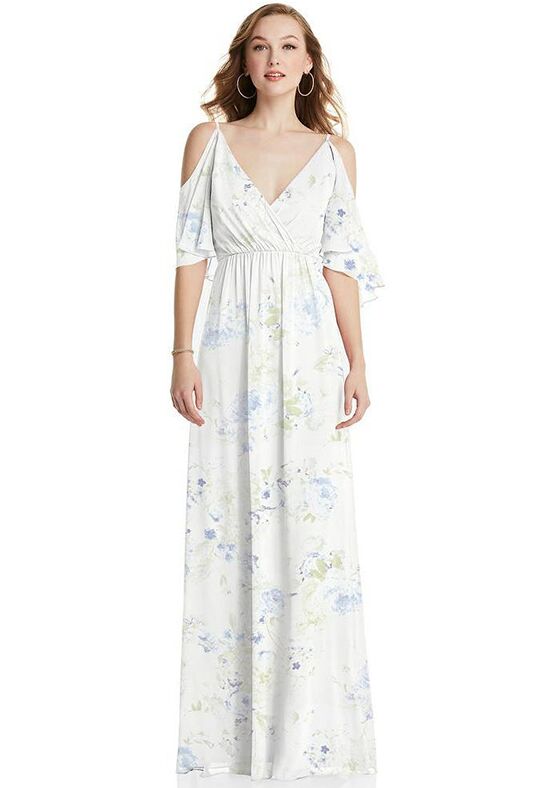 Dessy Group Convertible Cold-Shoulder Draped Wrap Maxi Dress - 1547  Bridesmaid Dress