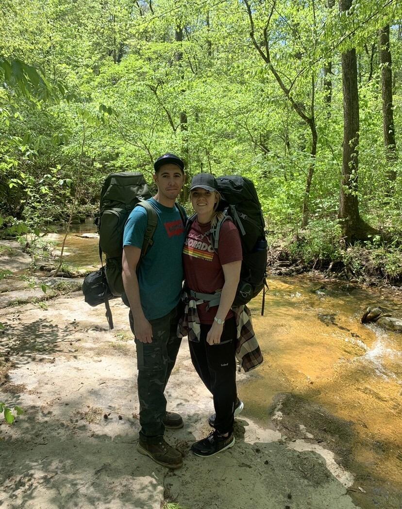 Dakota and I went on a backpacking trip with a bunch of Dakotas friends in Arkansas. We walked around 20 miles over 3 days while camping in tents each night. Dakota and I hadn't done anything like this before so it was definitely a challenge but it was a lot of fun! Looking forward to more outdoor adventures!