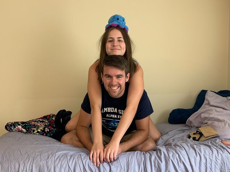 He helps her move into college (she’s dying inside).