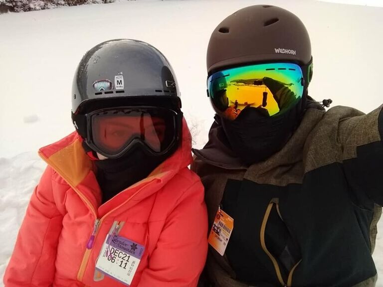 Kyle has always had a fondness for snowboarding. After learning that it is on Kara's bucket list, we immediately planned a date on the slopes. Between learning how to stand and the yeti's snowball attacks it was a wonderful date.

Fun Fact: Yetis will only throw snowballs when Kara isn't looking.