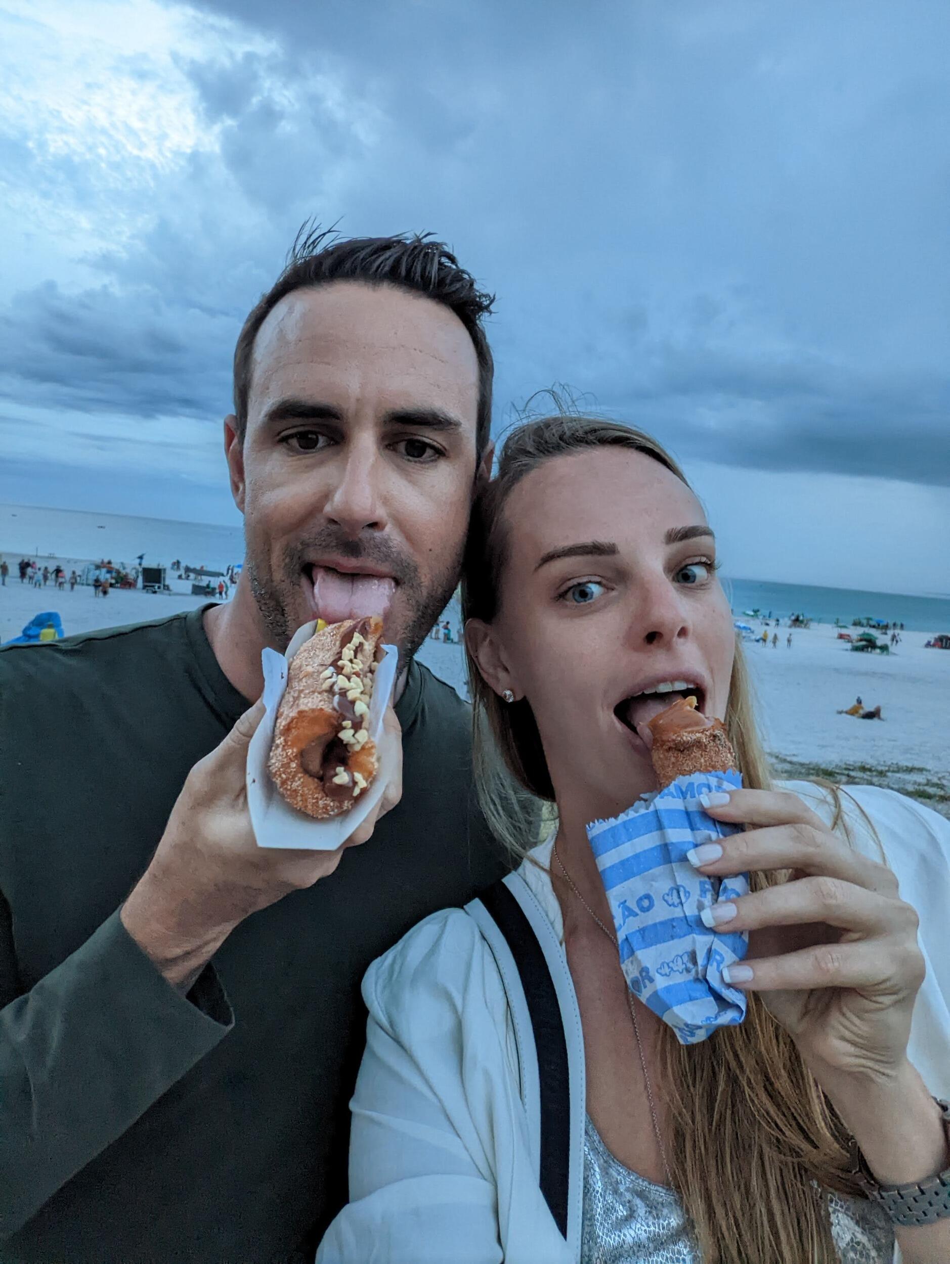 Kip trying brazilian Churros