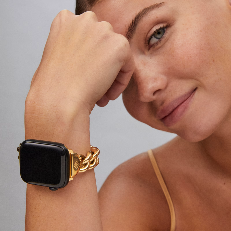 Gold chain smartwatch band anniversary jewelry gift from Kendra Scott