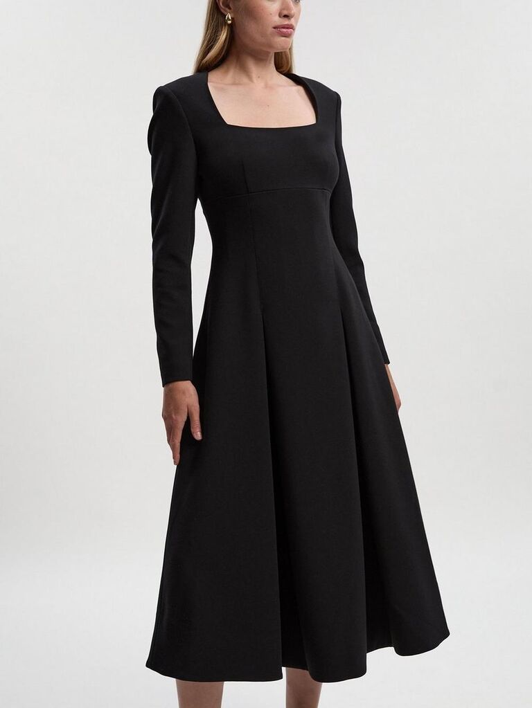 Karen Millen midi black petite wedding guest dress for over 50s