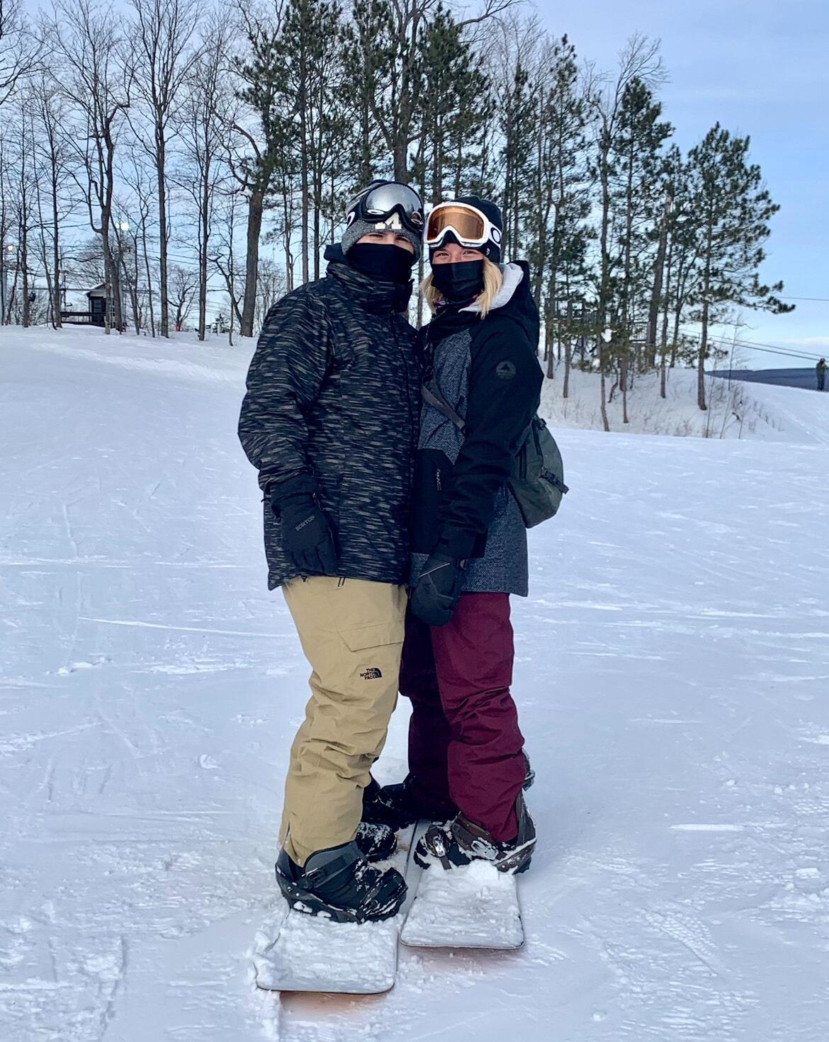 Noah continuing to try to keep up with me on the slopes:) 