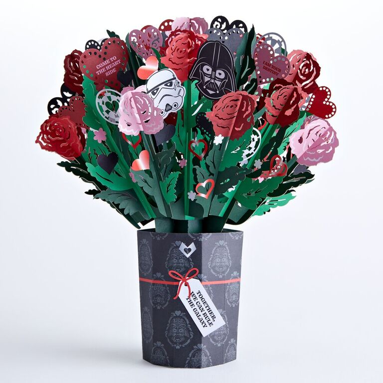Star Wars themed paper flower arrangement new relationship gift idea