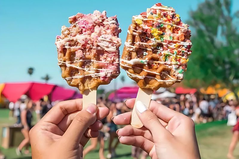 Coachella themed party - waffle pops