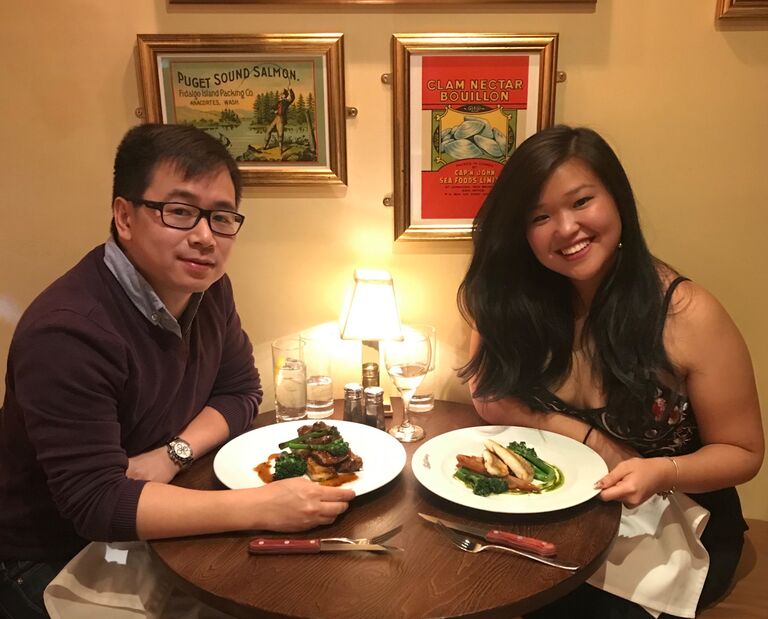 Our Second Date at a seafood restaurant.