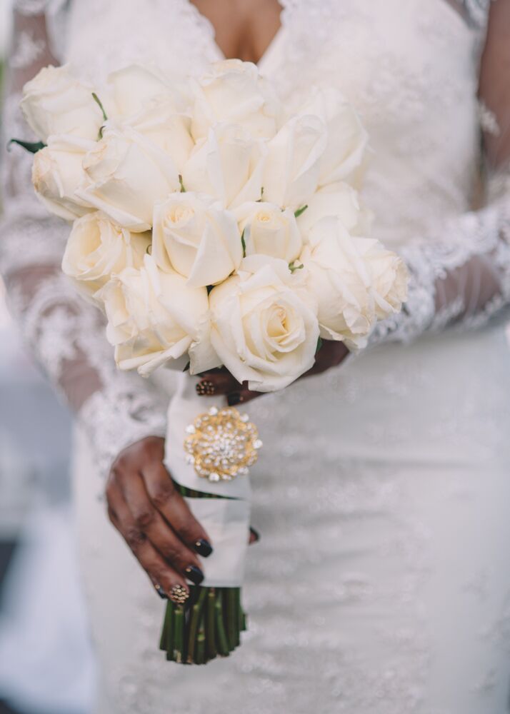 White Rose Bridal Bouquet