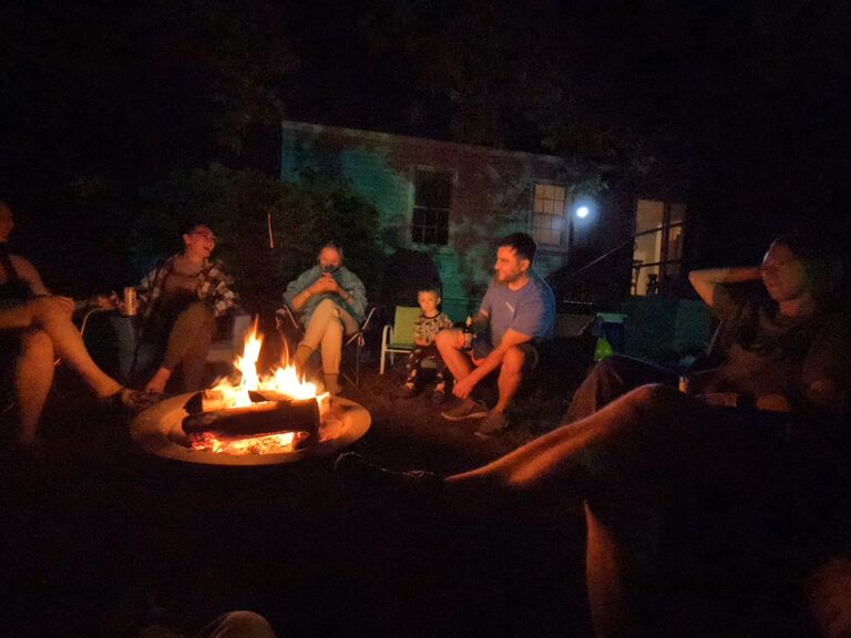 Bonfire at Sina's House...Visiting Sara's sister's awesome new house!