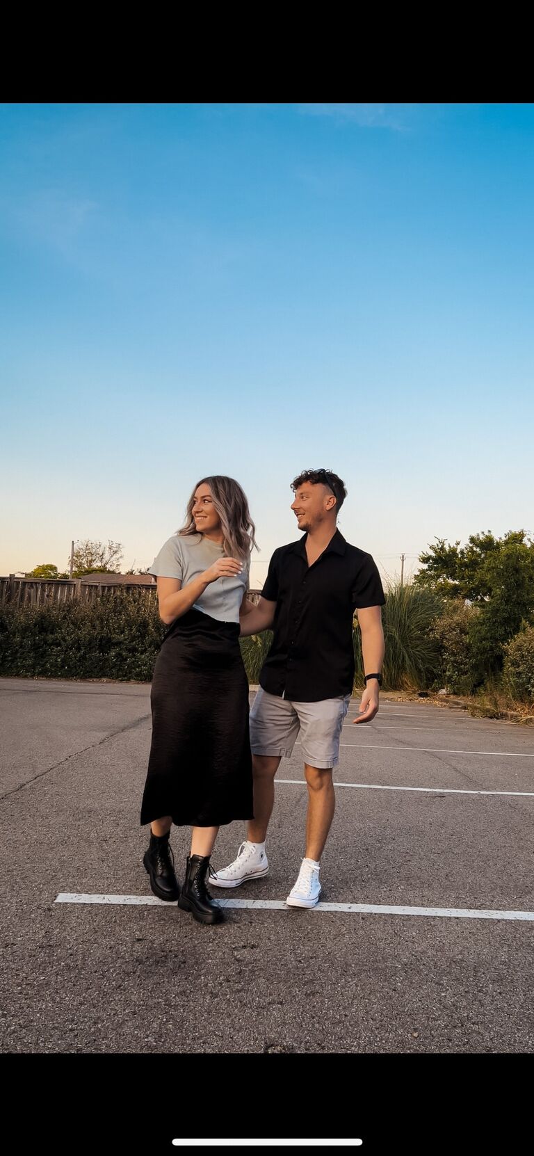 Anniversary Dinner Celebration at Georgia Blue!
BTS: I sat my phone up on his tire and recorded us!