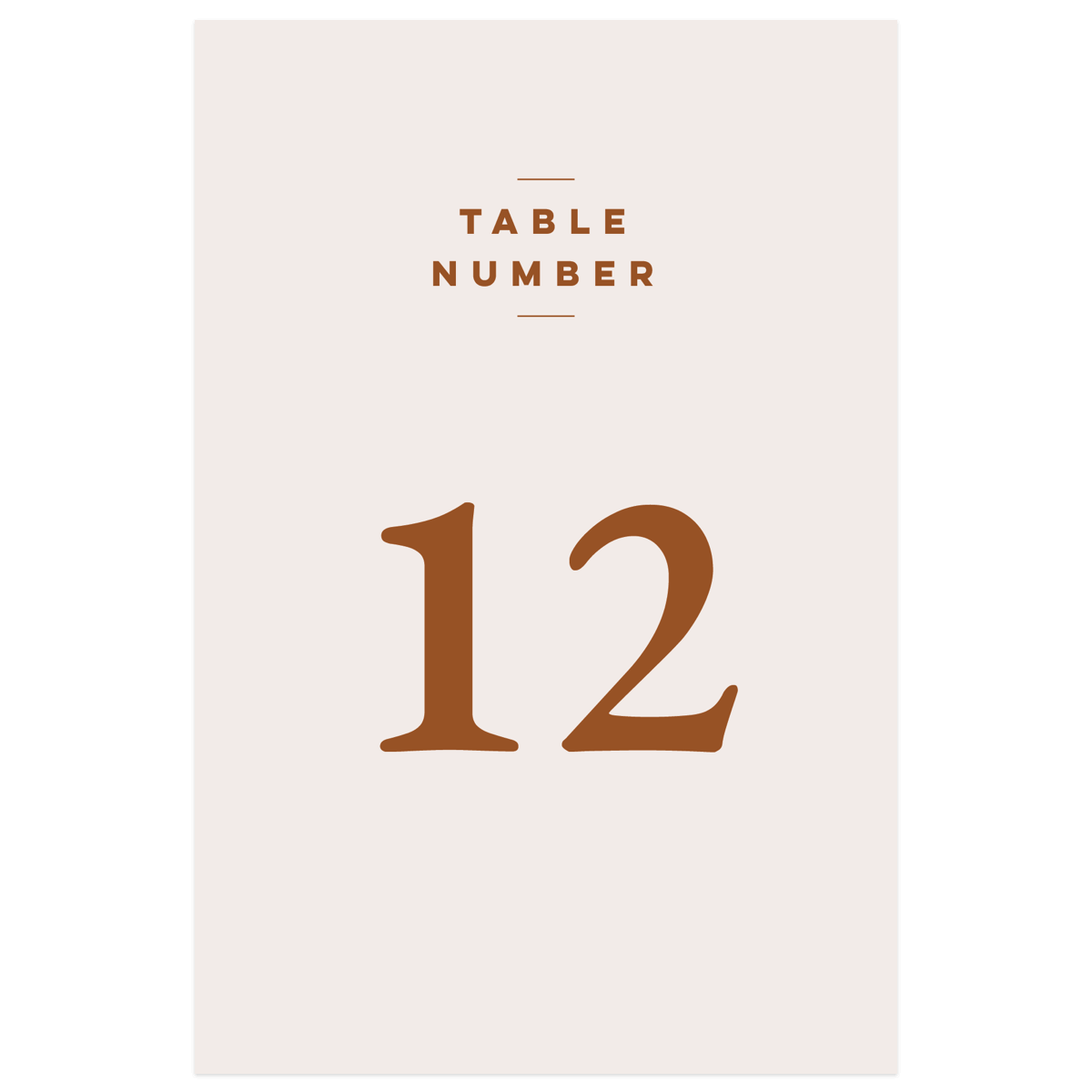 A Wedding Table Number from the Modern Floral Collection