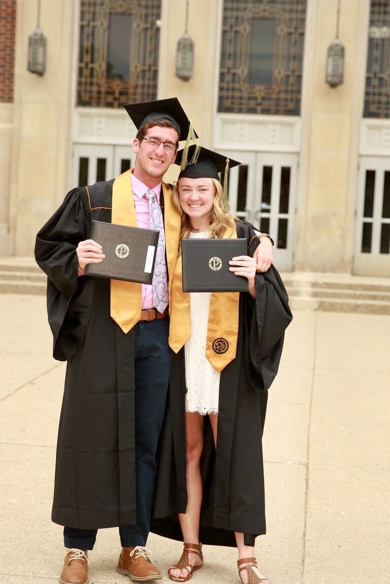 After years of being friends, spending every second together at Purdue, and telling everyone who asked that they would never date, Daniel and Katelyn started dating right before graduation (just months before she planned to move to Arizona for PT school).
