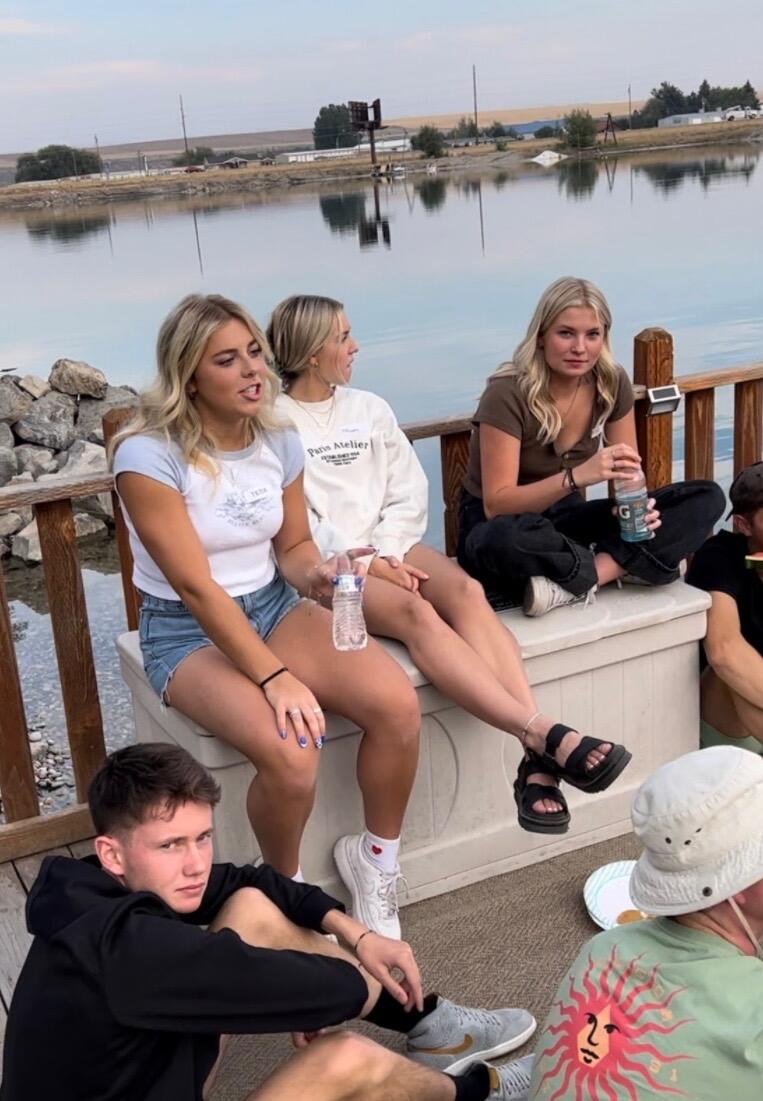 The first day they met. Became part of the same friend group and hung out every night. Mackay later proposed in this same spot.