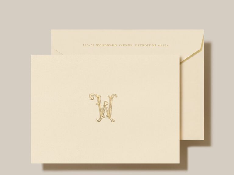 Set of 30, Letterpress Stationery Cards. Custom Initials with