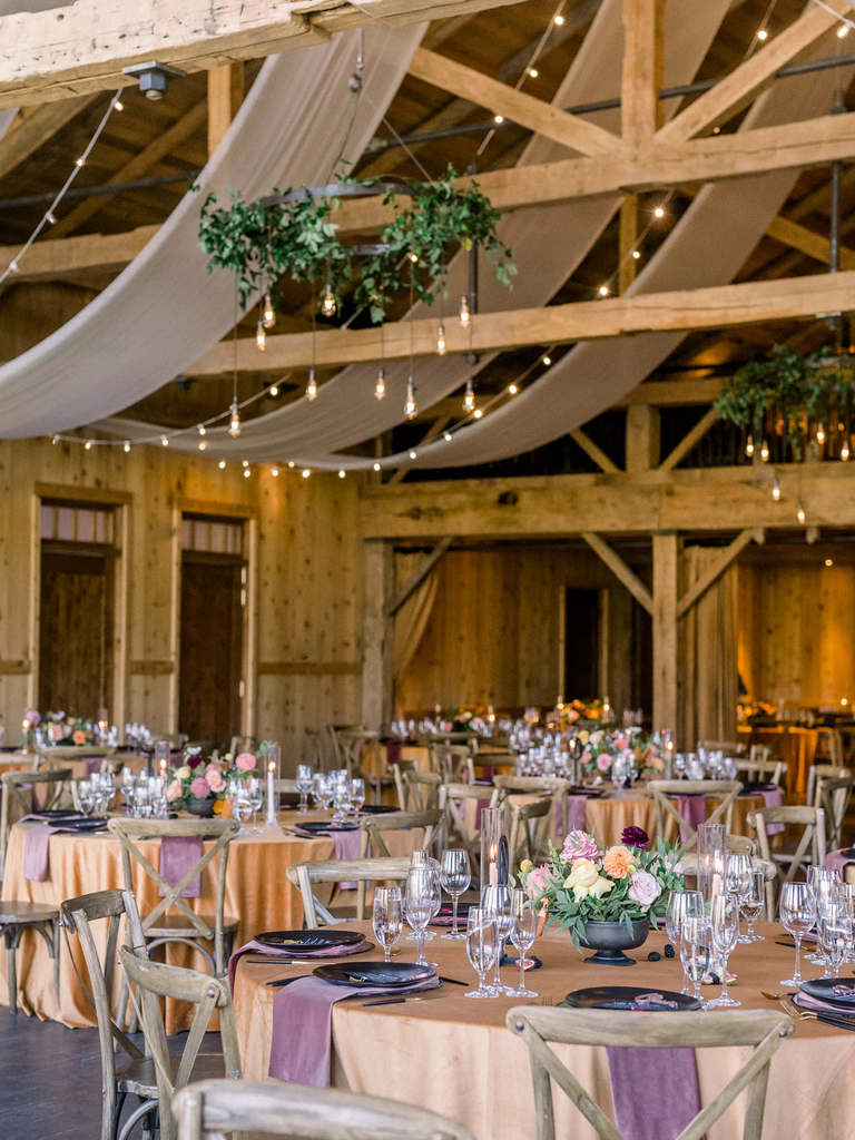 A gorgeous boho-inspired wedding reception area
