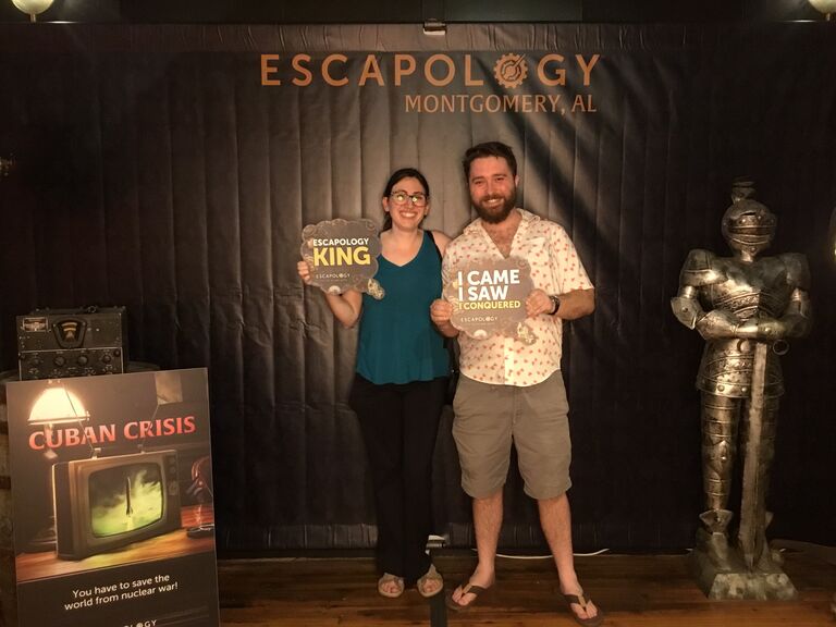 With a month or so of playing Fortnite mini-games virtually together on the weekdays to conclude long periods at the office, Kevin and I developed a love for escape rooms. Luckily, a real-life setup opened its doors just a few blocks down from Kevin's apartment. While we failed our first attempt to discover the murderer on the Budapest Express, we successfully completed our mission for the Pentagon during the Cuban Crisis, after which we snapped a photo to document our victory. While our many other ventures into Escapology have yet to be as fruitful, I'll always enjoy taking a crack at solving mysteries with my partner in crime! ~ R