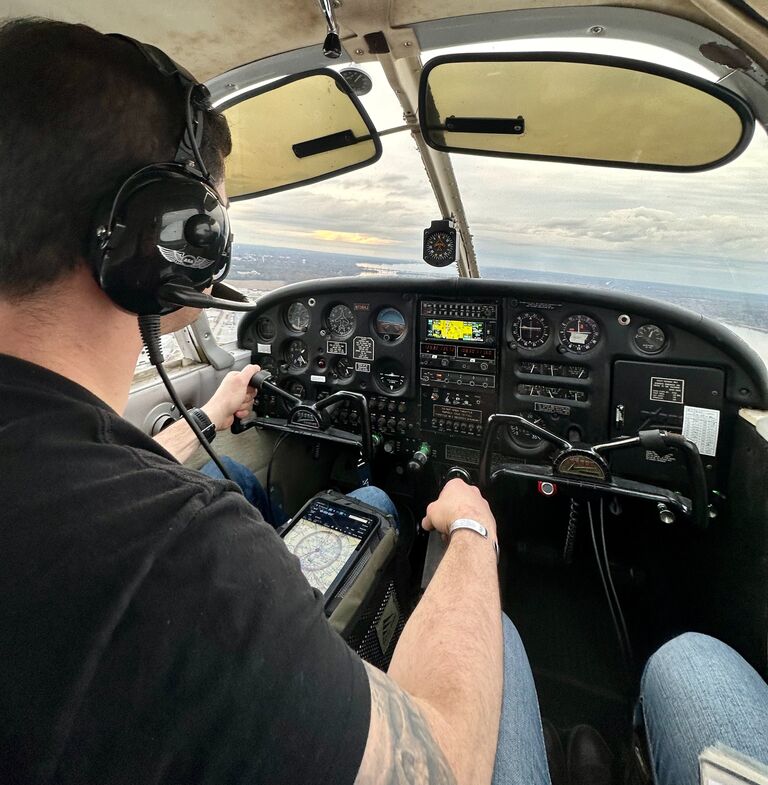 One of many flights Josh took McKenzie flying in a Cherokee.