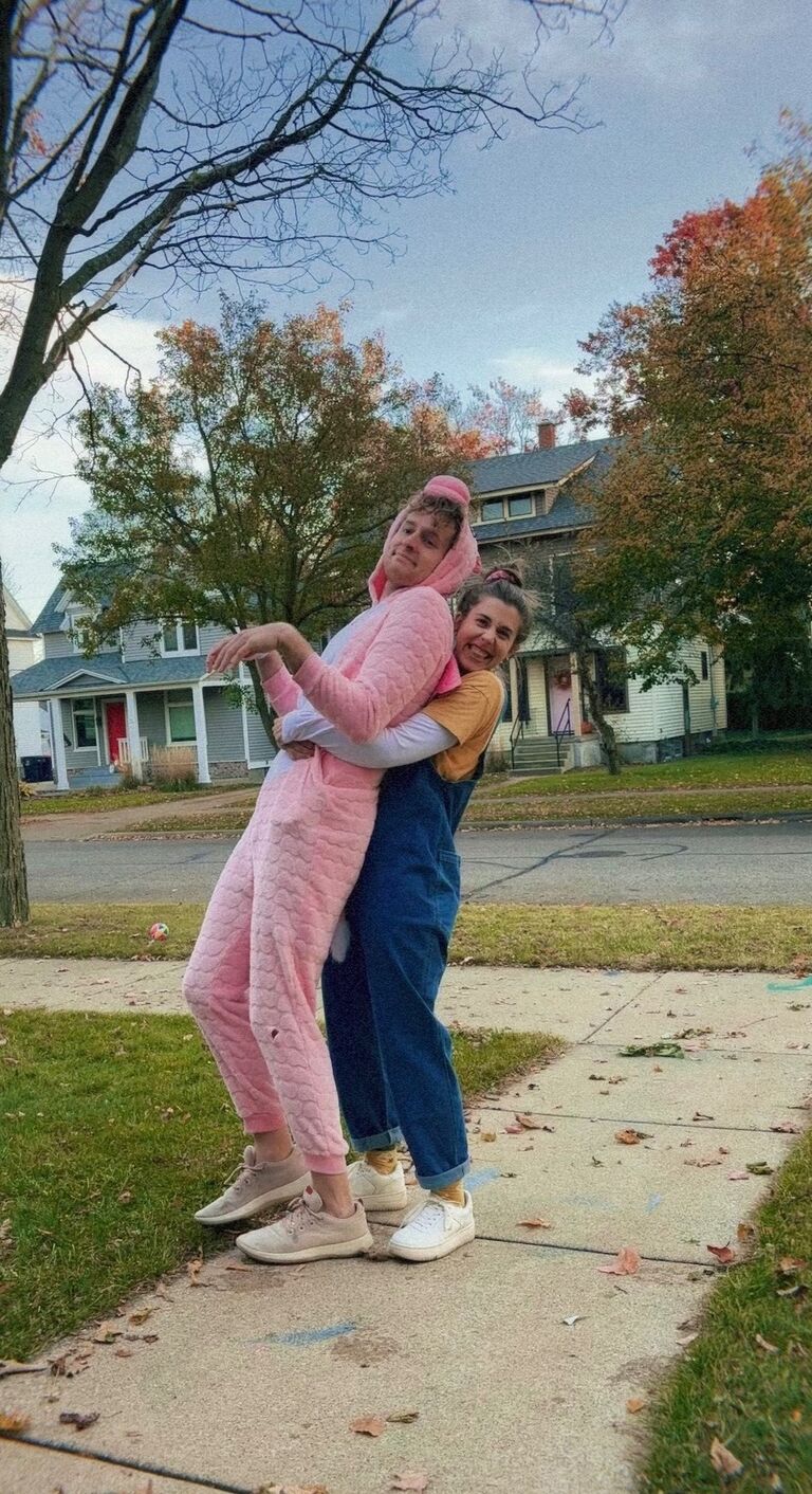 Happy Halloween!  Belle looked like a Minion unfortunately and the couples costume was a flop, but it was supposed to be Agnes from Despicable Me with the fluffy unicorn. 