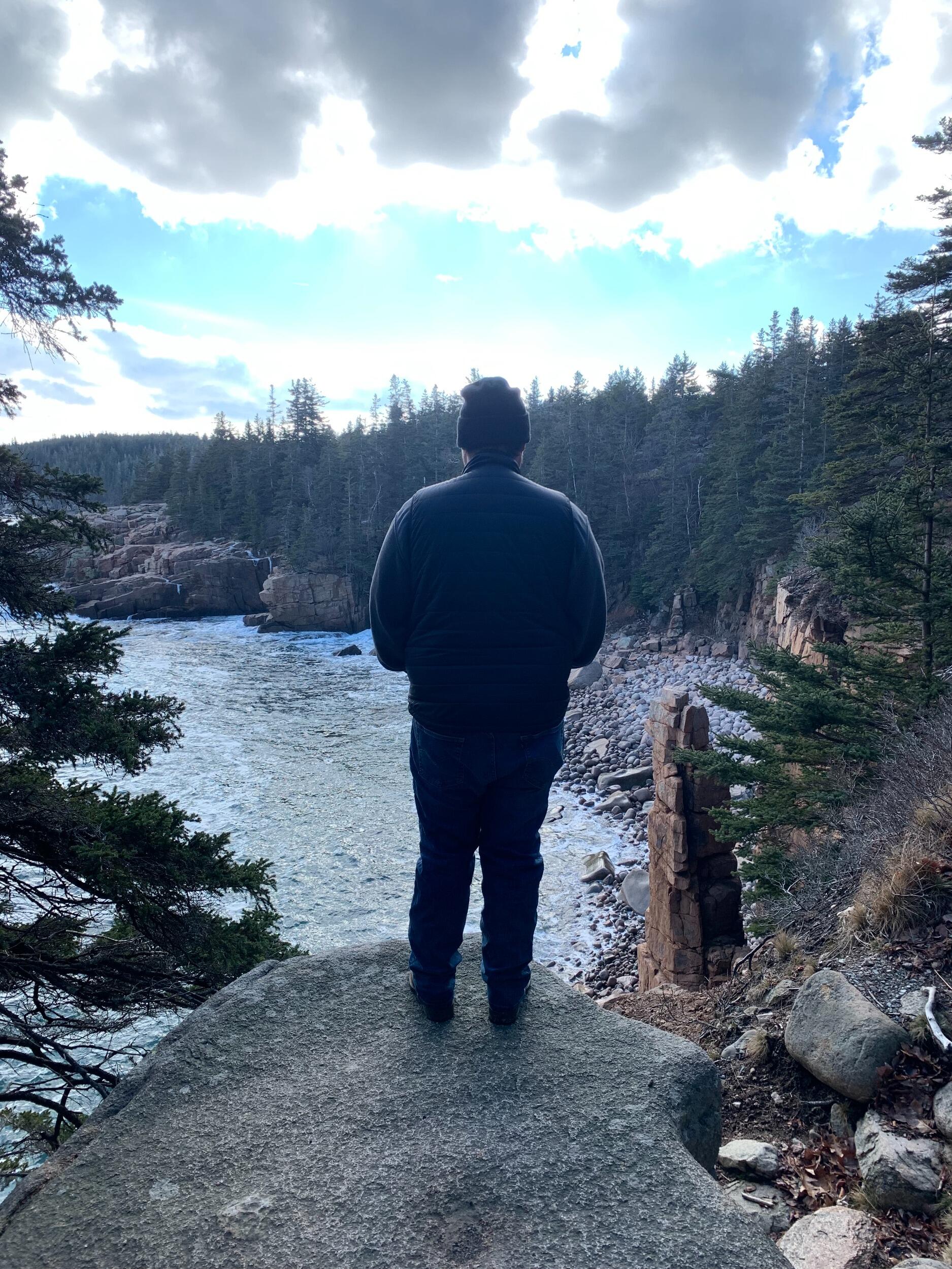 We then spent New Year's together where I met a bunch of his friends. They were all so kind and welcoming and are now some of my closest friends today. A few days later, we ended up going on our first trip together to Bar Harbor, Maine. We picked this spot because we wanted to go to a national park and Acadia was the easiest place to get to in the dead of winter. It also happens to be a place where my grandparents would visit all of the time, and we found that out after we had already booked the trip! We were trapped inside for a lot of it due to a blizzard, but we got out and explored as much as we could. It was breathtakingly beautiful. However, the trip sadly came to an end after a few short days and we both cried at the airport saying our goodbyes. For some reason, this one was harder than the last, probably because we knew we wouldn't be seeing each other for a few months after spending every second together for the last 20 days.