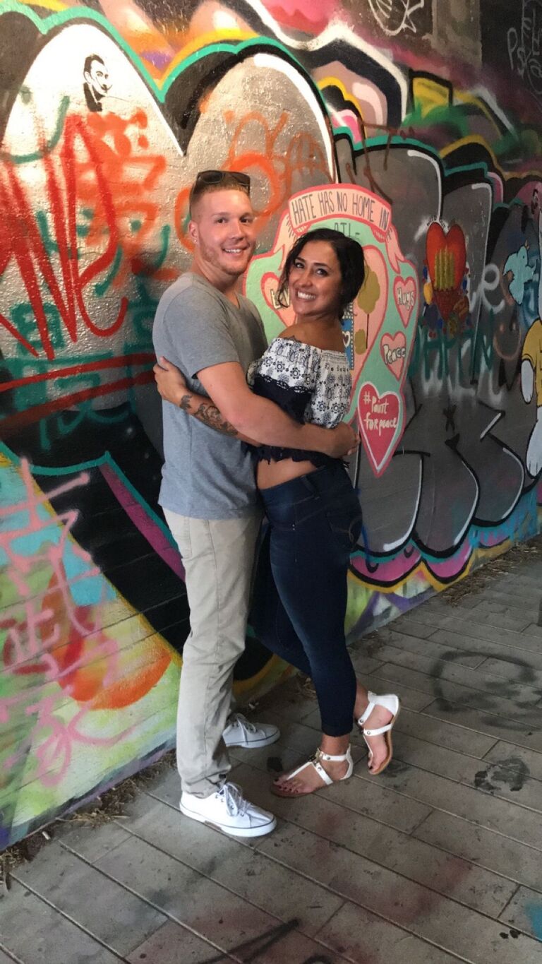  A level 4 hurricane was going to hit directly where we were living in Florida. We decided to road trip to Atlanta, Georgia to escape the storm. It was an 8-hour car ride and we had so much fun! We realized during this trip we were falling for each other (being inseparable for 7 days straight).