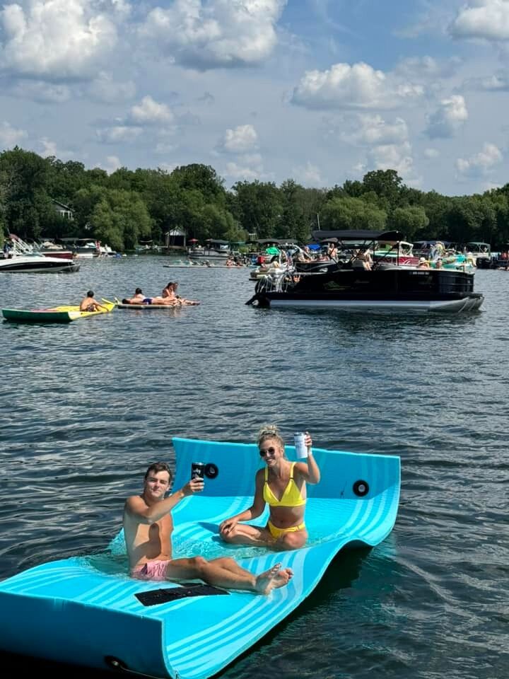 Moments after the engagement, we celebrated on the lake!
