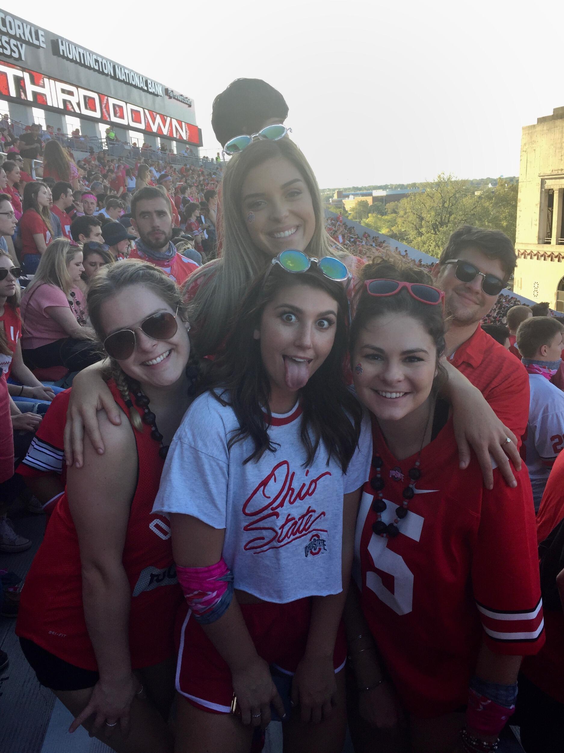 Emily hits on Kaleb for the first time in front of his parents after having one too many at an Ohio State Football tailgate.