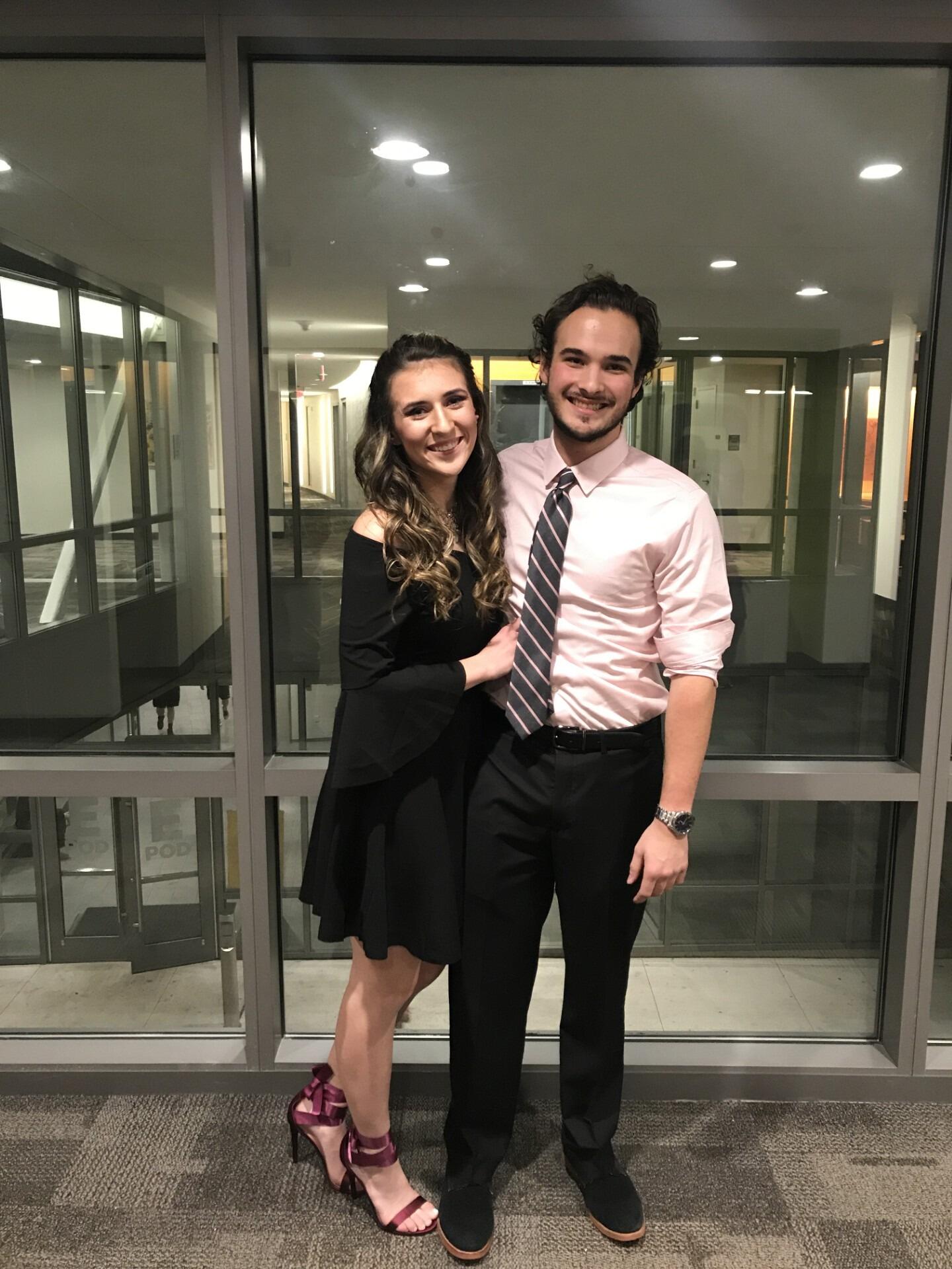 Alex and Hannah go on their first date!

Alex accompanied Hannah to the Honors College Semiformal.