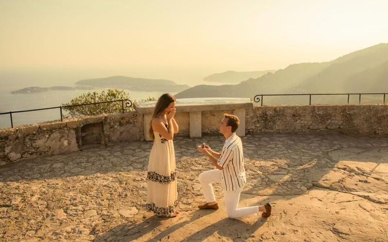 The greatest moment ever. Spencer proposed to Lane at the top of Eze in the French Riveria on the first night of their summer vacation. The rest of the trip was spent celebrating - drinking aperol spritzes, scootering through Monaco, and swimming along the coast.