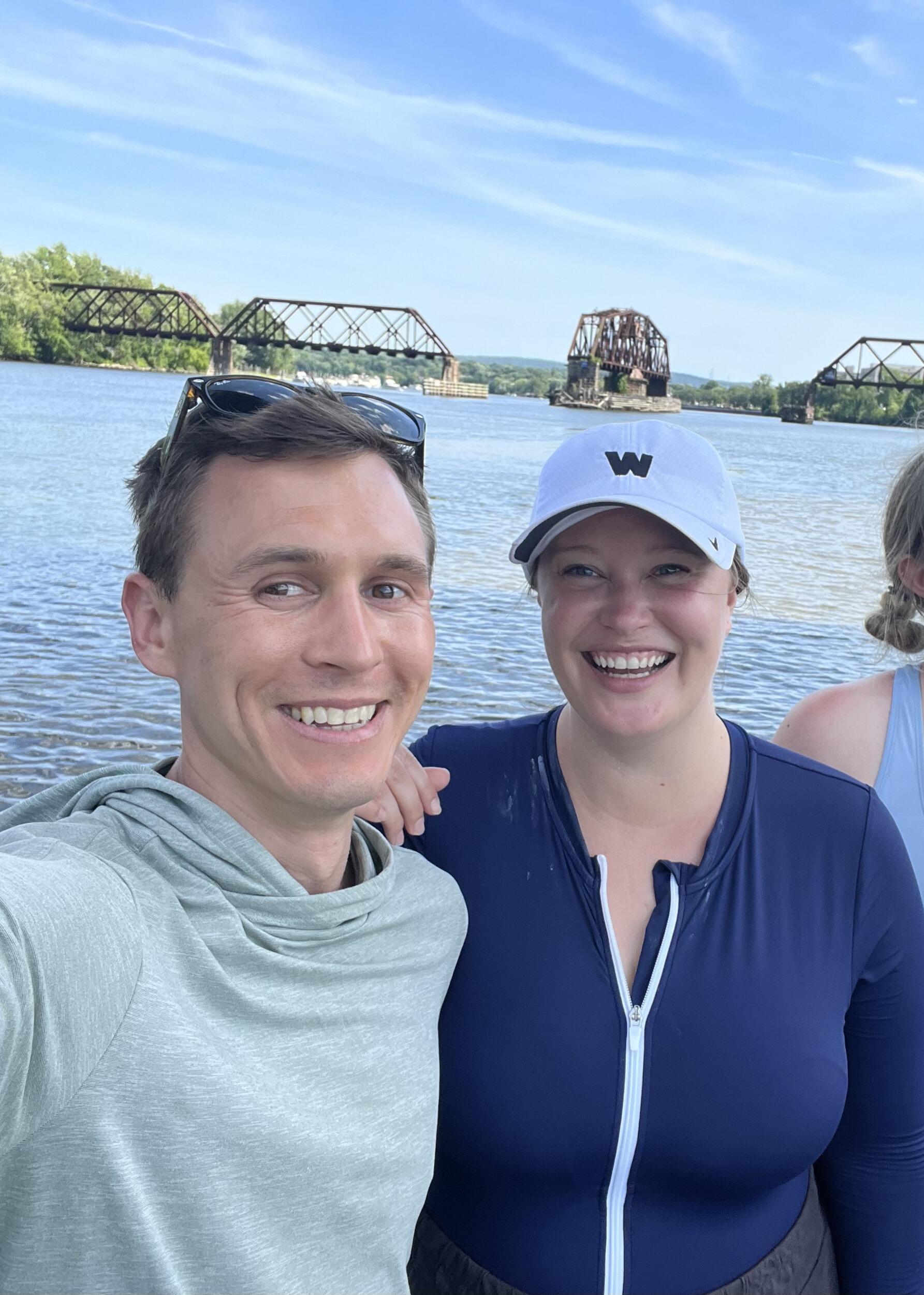 Hannah came to Middletown to see where Jeremy grew up, and they had fun in a tandem kayak, even when Jeremy accidentally flung mud on her.  He quickly realized Hannah was a keeper. 