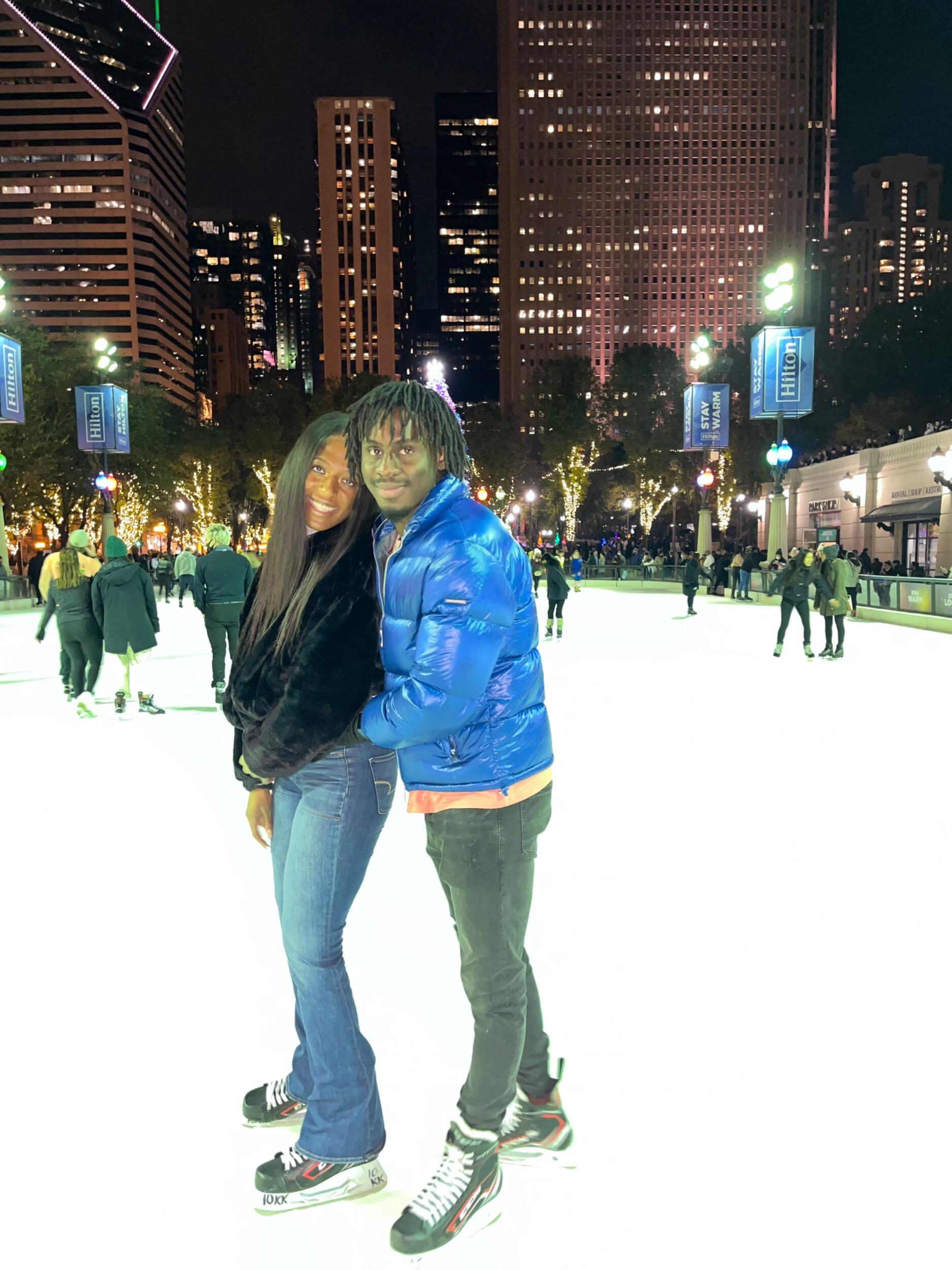 Ice skating in Millenium park in Chicago!
